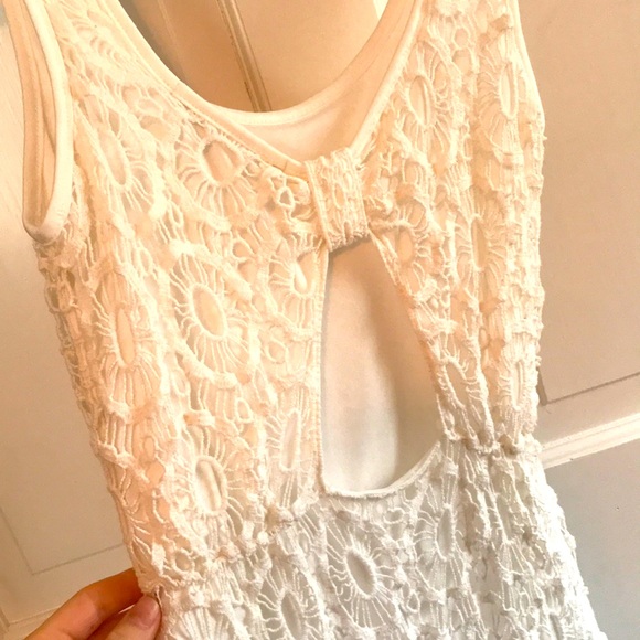White lacey Lauren Conrad casual A-line dress - Picture 4 of 6